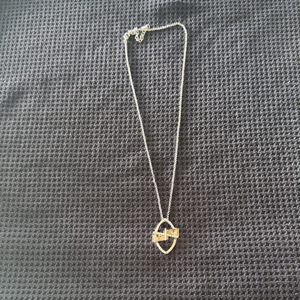 Elegant Silver Necklace with Gold Accents